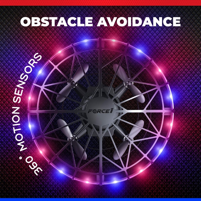 Force1 Scoot LED Hand Operated Drone for Kids or Adults - Hands Free Motion Sensor Mini Drones, Easy Indoor Flying Orb Ball Small UFO Toy for Boys and Girls (Red/Blue) - Image 3